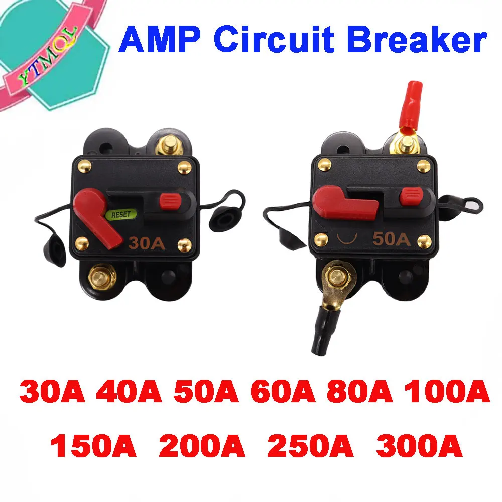 

1PCS Waterproof 30/40/50/100/150/200A Manual Reset Circuit Breaker Switch 12V Car SUV Marine Boat Battery Isolator Disconnector