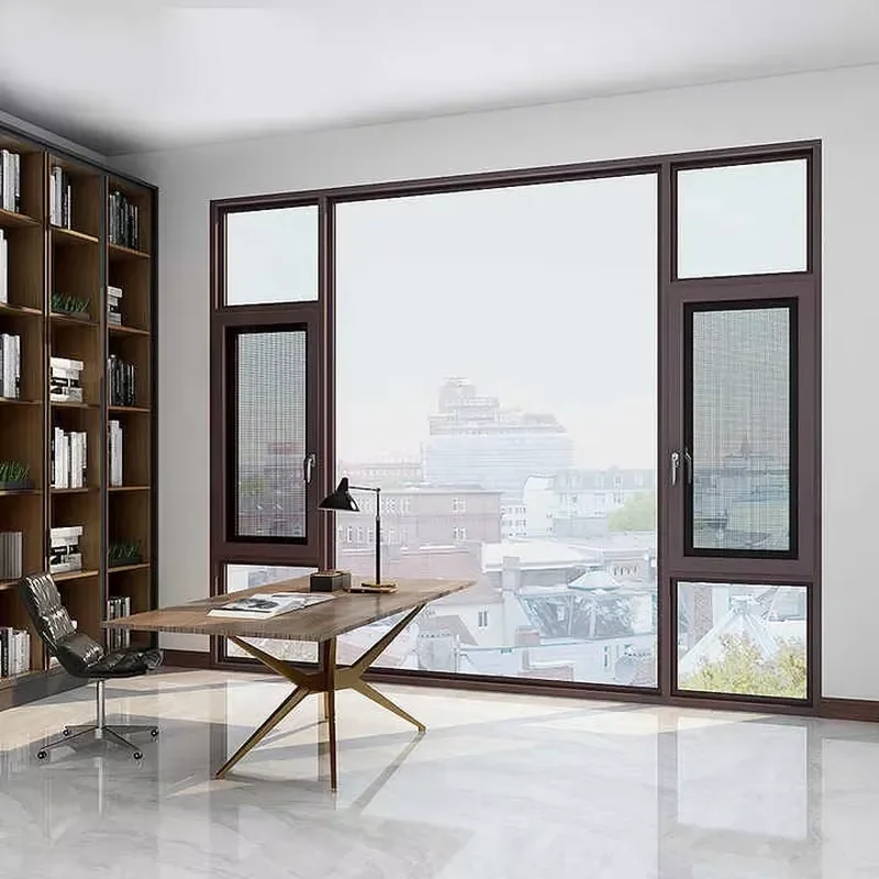 New Design Modern Soundproof Qualified Double Pane Tempered Glass Aluminum Casement Swing Windows for House Villa