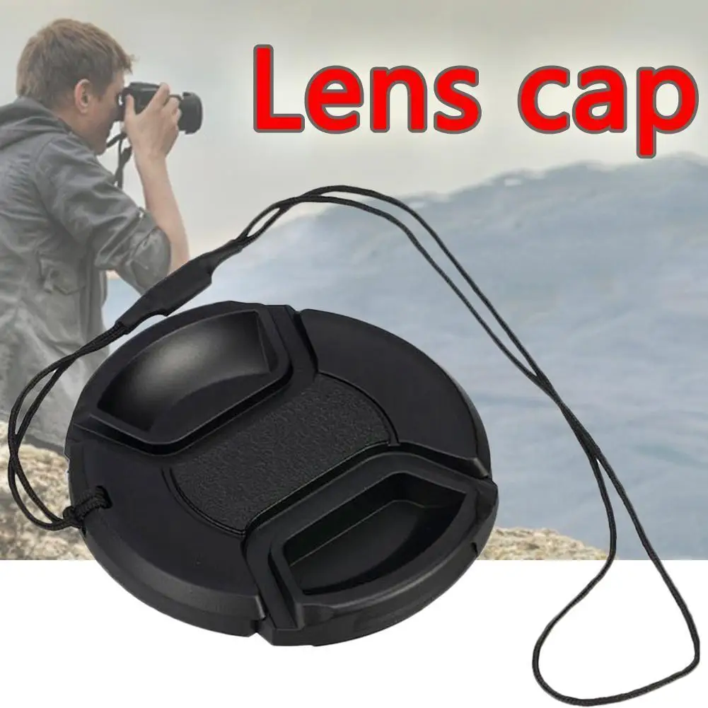 49mm Camera Front Lens Cap Protection Cover With Anti-lost Rope For Canon Nikon Snap-on Front Cover Accessories