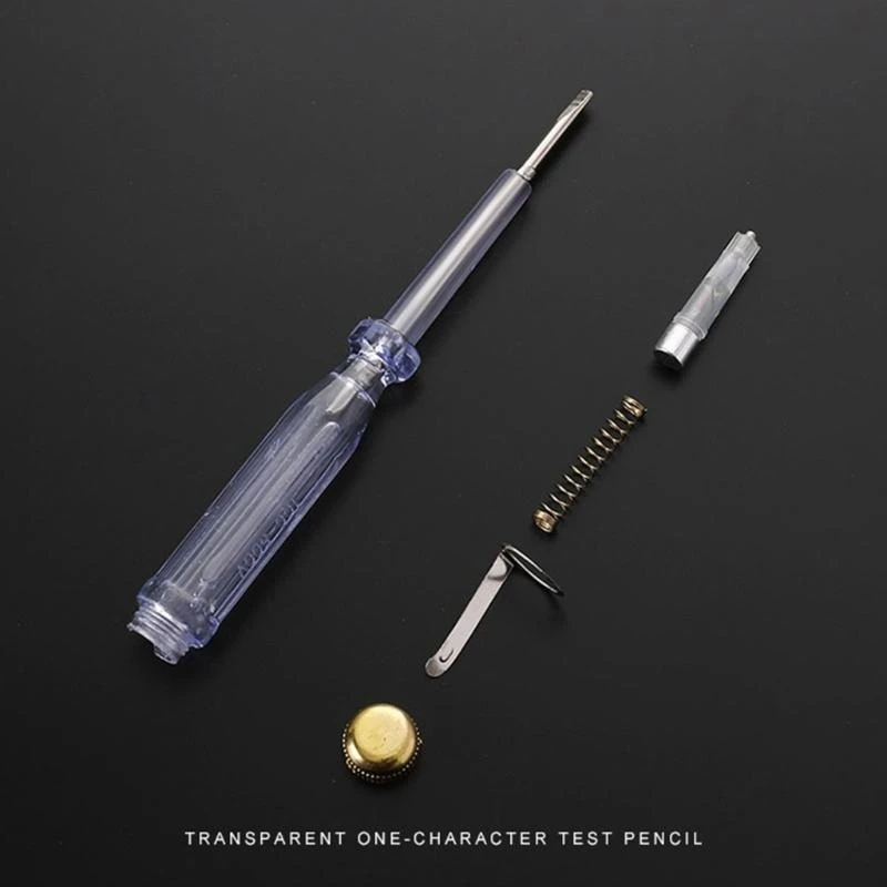 مشقوق مفك اقلام الفحص الكهربائي جهاز قياس الجهد الكهربائي التيار المتناوب 100-500 فولت فاحص التيار شفافة والسلامة 10 قطعة/الوحدة