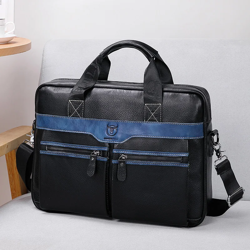 

BULLCAPTAIN Men's Briefcase Genuine Leather Casual Computer Bag Retro Leather One Shoulder Messenger Handbag Men's Models