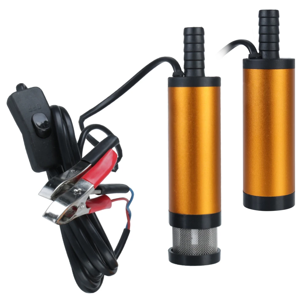 Fuel Transfer Pump 12L/min Mini 12V Aluminum Alloy Shell Car Electric Oil Pump For Pumping Diesel Oil Water Submersible