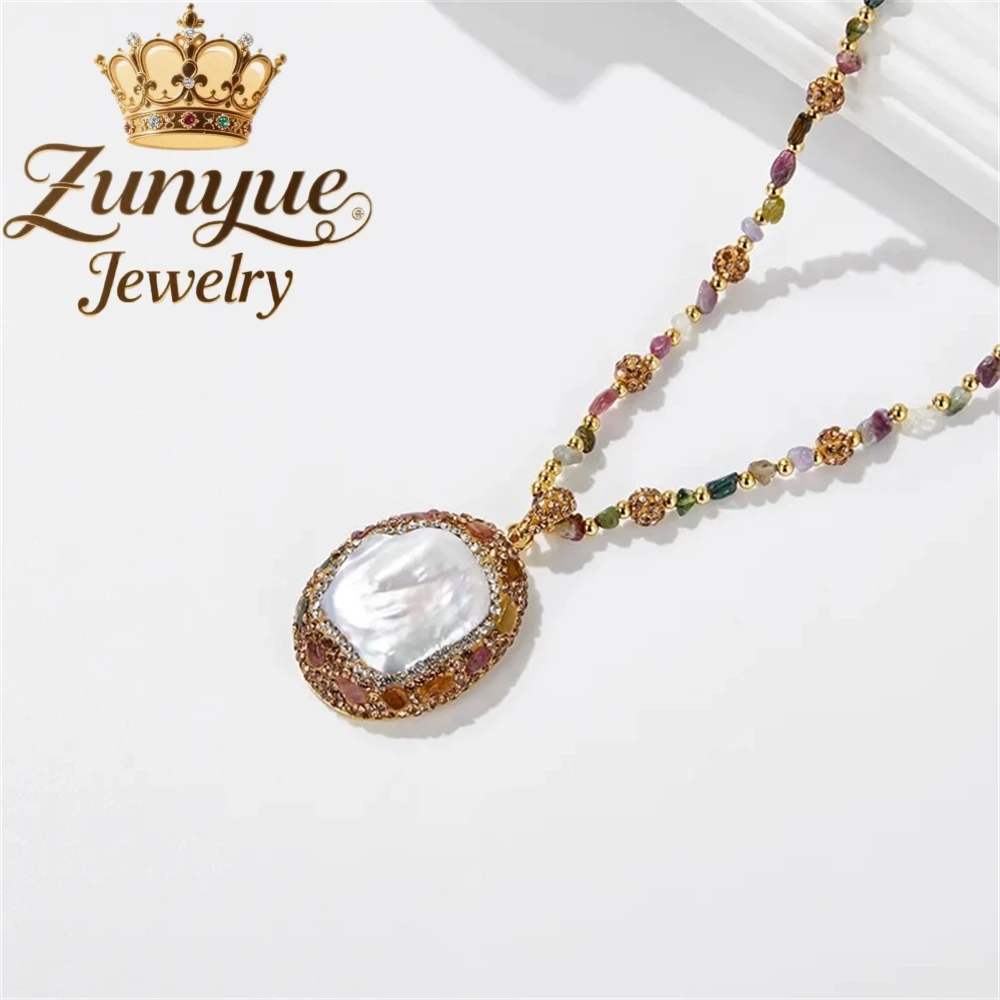 

Natural Freshwater Baroque Pearl Necklace Sweater Chain, Versatile And High - End Pendant Fashion Jewelry Charms Exquisite Elega