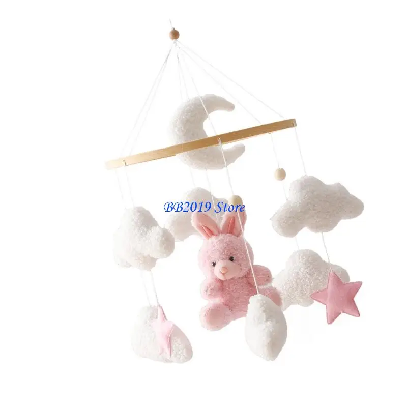 Q0KB – jouet interactif pour berceau bébé, hochet en peluche Animal, cloche lit d'exploration sensorielle sûre