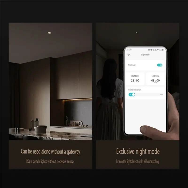 ضوء الاستشعار سطوع قابل للتعديل درجة حرارة اللون مستشعر الجسم الذكية النازل #3