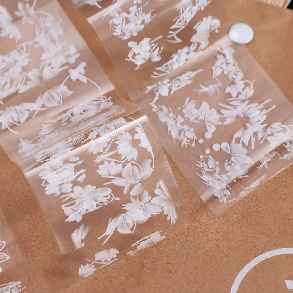 Flower Shape Nail Art Transfer Paper White Convenient Pottery Stickers Butterfly Shape Large-capacity Nail Foil Film Manicure