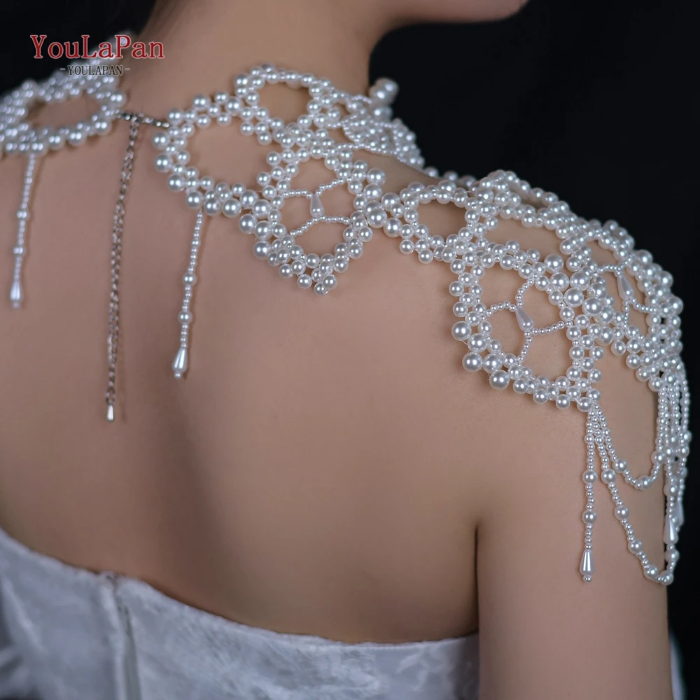 YouLaPan G09 collana di lusso perle perline scialle da sposa Bolero nappe Vintage Capele per la sposa DIY Wedding Cock Tail Party