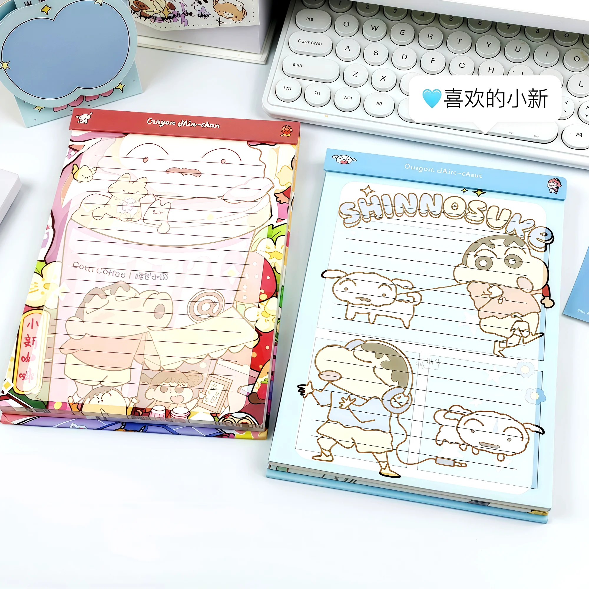 2PCS Crayon Shin‑chan Character A5 Notepad, Tearable Writing Notebook, Portable Memo Notepad For Journaling Note Taking