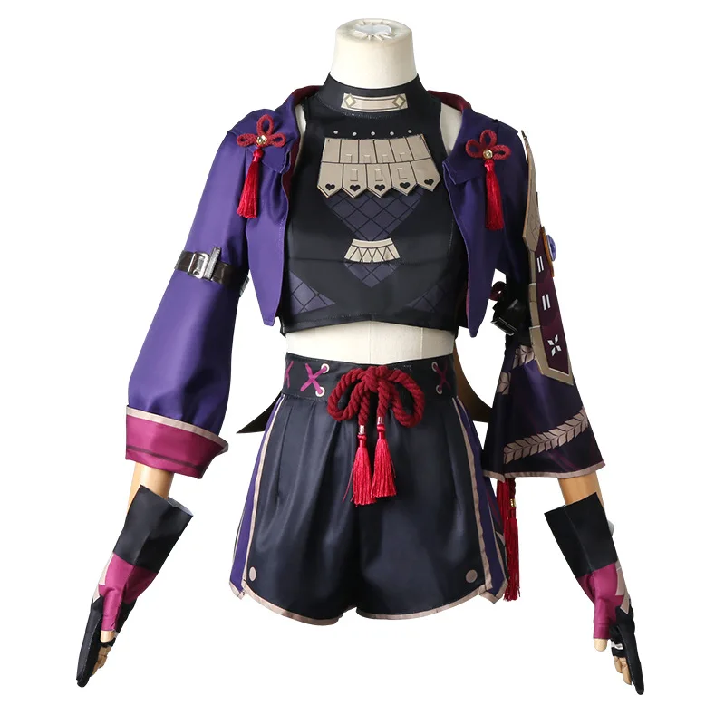 Genshin impacto kuki shinobu cosplay traje e acessórios arataki ninja feminino completo outfits shinobu peruca headwear