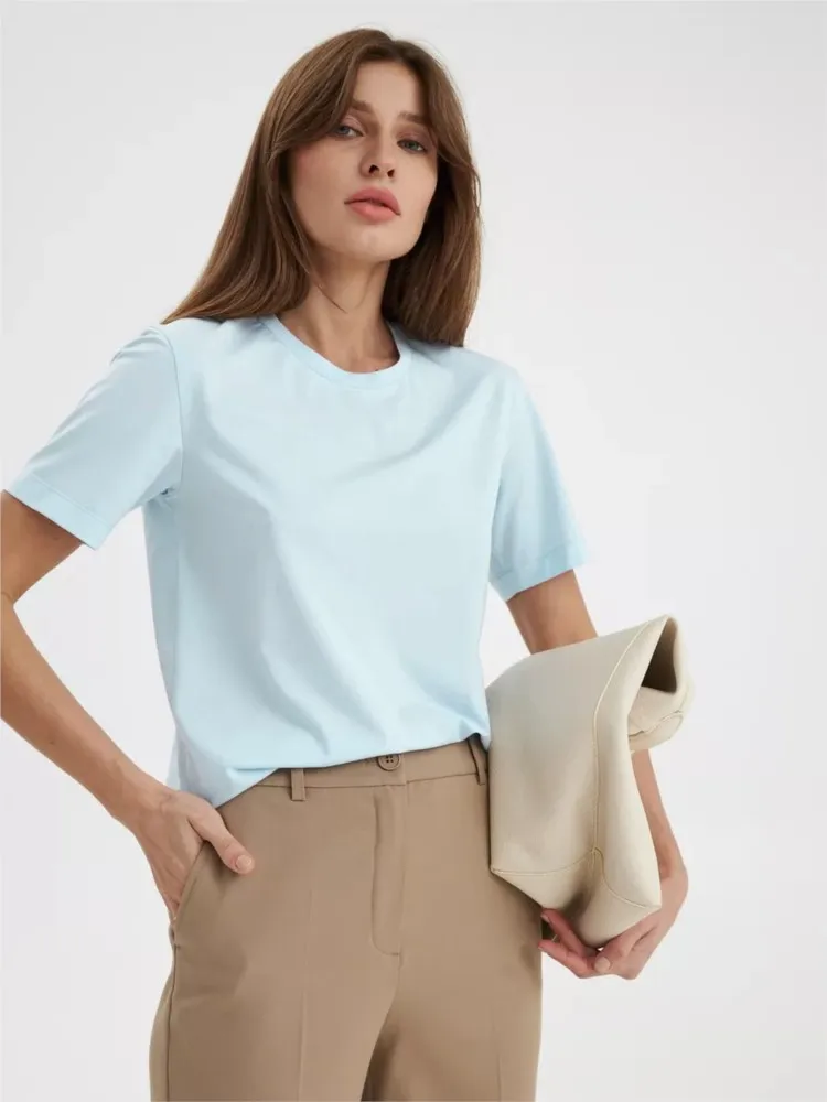 

New Summer Casual Women's T-shirt Bottoming Basic Fashionable Solid Lady Short Sleeve Loose Tops Woman Shirts Tops