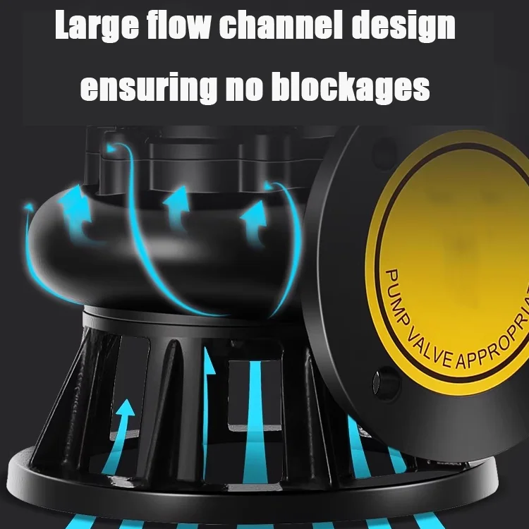 Pompa sommergibile per acque reflue con funzione di taglio integrata e design non intasante per una scarica di effluenti da serbatoi settici.