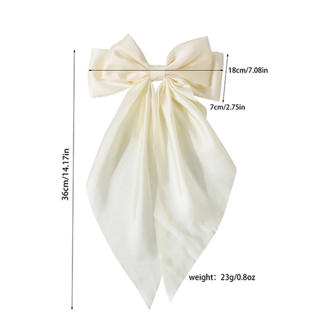 2/3/4/6/12 buah/set Satin halus ukuran besar pita ikatan simpul klip rambut untuk wanita jepit logam klip estetika aksesoris rambut