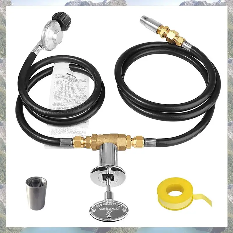 2025 Trend 1Set Burner Connection Kit Adjustable Pressure Regulator Hose Control Valve Replacement With 1/2In Control Valve Key