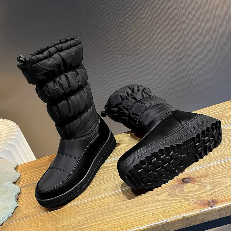 

2025 New Winter Women Down Snow Boots Platform Waterproof Shoes Cotton Warm Fashion Boots