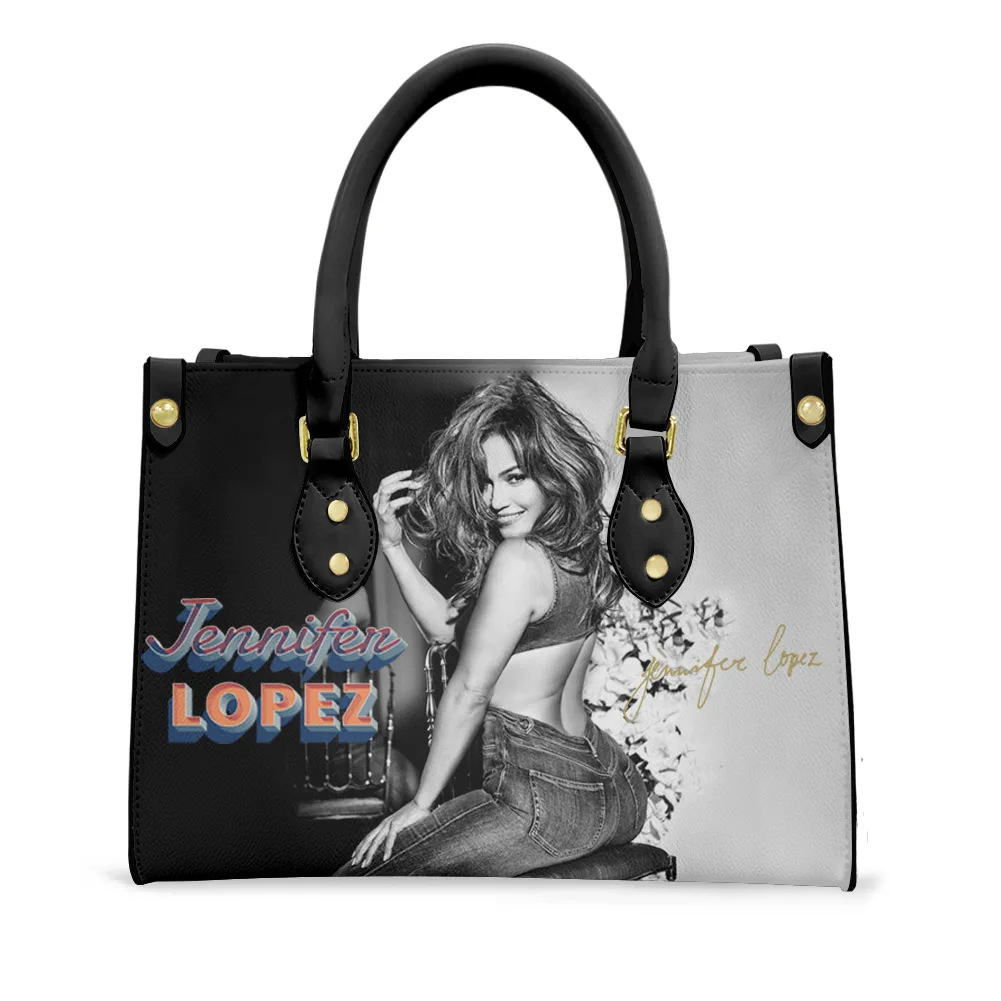 

Jennifer Lopez Tote Bag Purse Dance Singer Womens Mens Personalized Text Image PU Leather Handbag Business Shopping Gift Bags