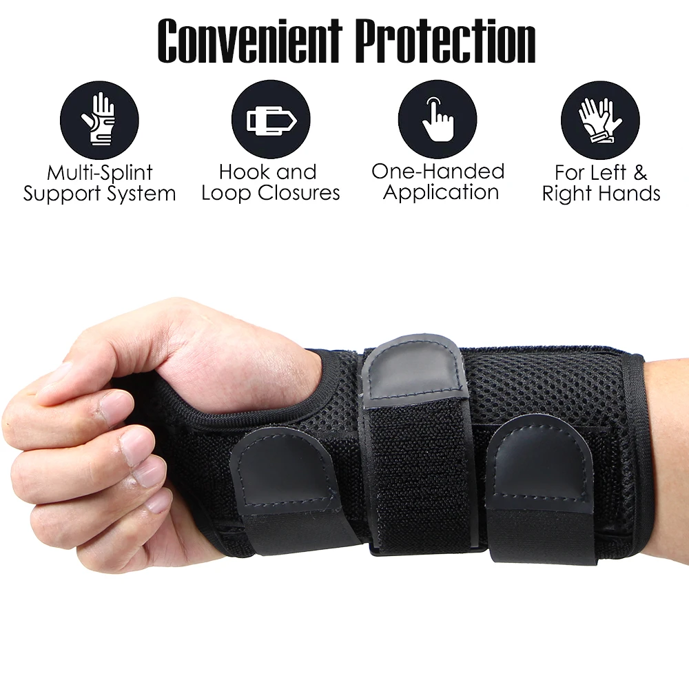 Wrist Brace for Carpal Tunnel, Adjustable Wrist Support Brace with Splints Left Hand,Arm Compression Hand Support for Wrist Pain