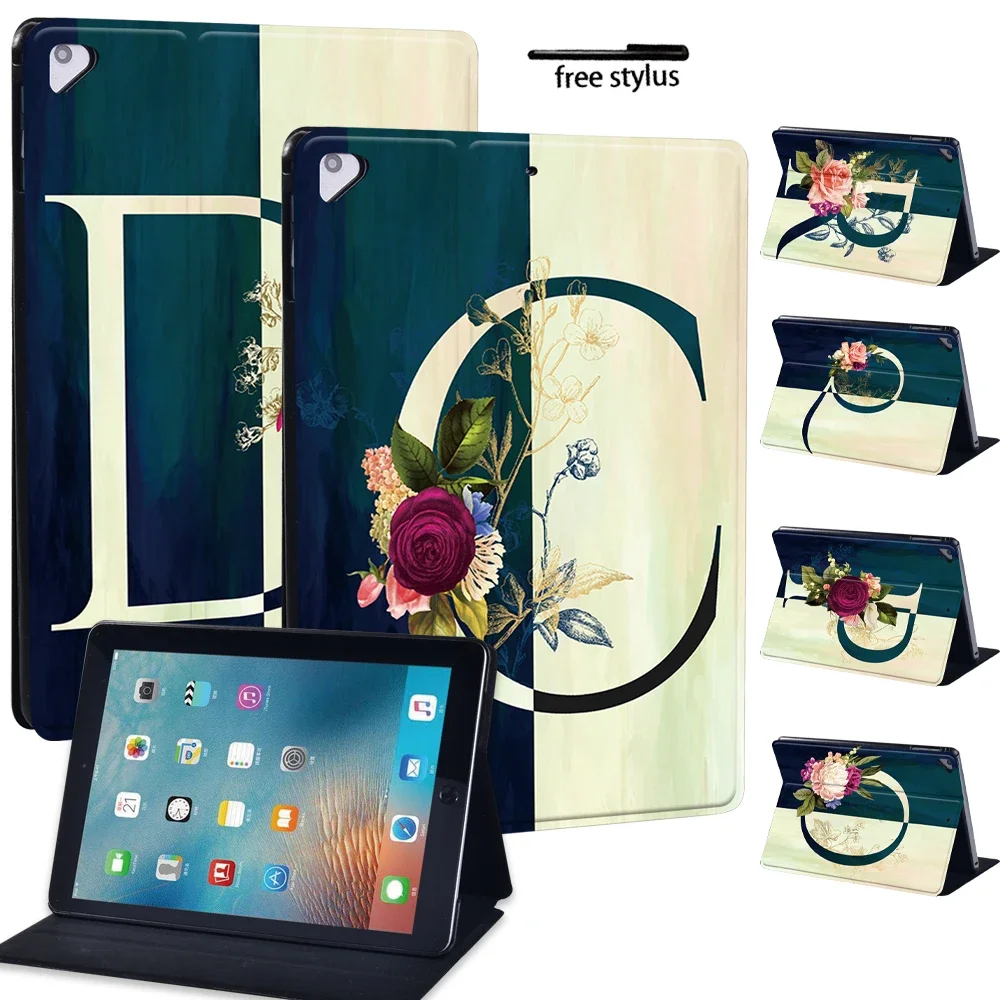 

Tablet Case for IPad Air 4 10.9" 2020/Air 3 10.5" 2019 /Air 1 2 9.7" Tablet Stand Letter Print Pattern Protective Case + Pen