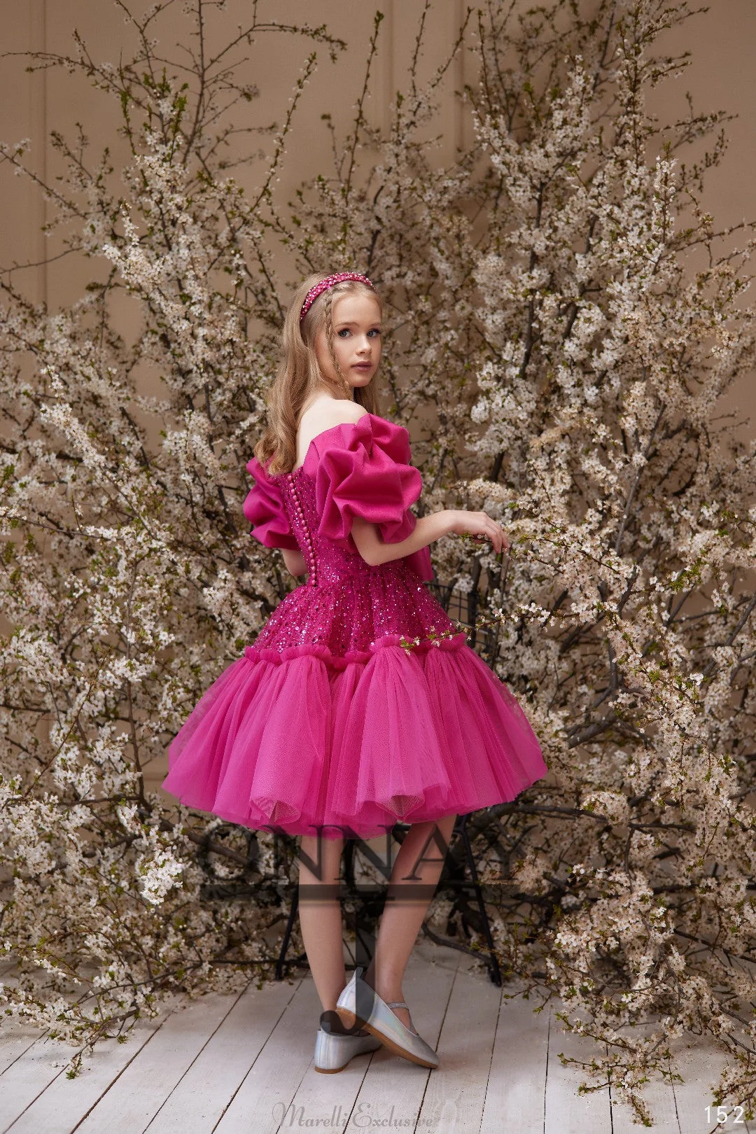 HS カスタマイズされたグリッタースパンコールフラワーガールドレス女の子のウェディングパーティードレスページェント Aline ガール聖体拝領ローブドモアゼル