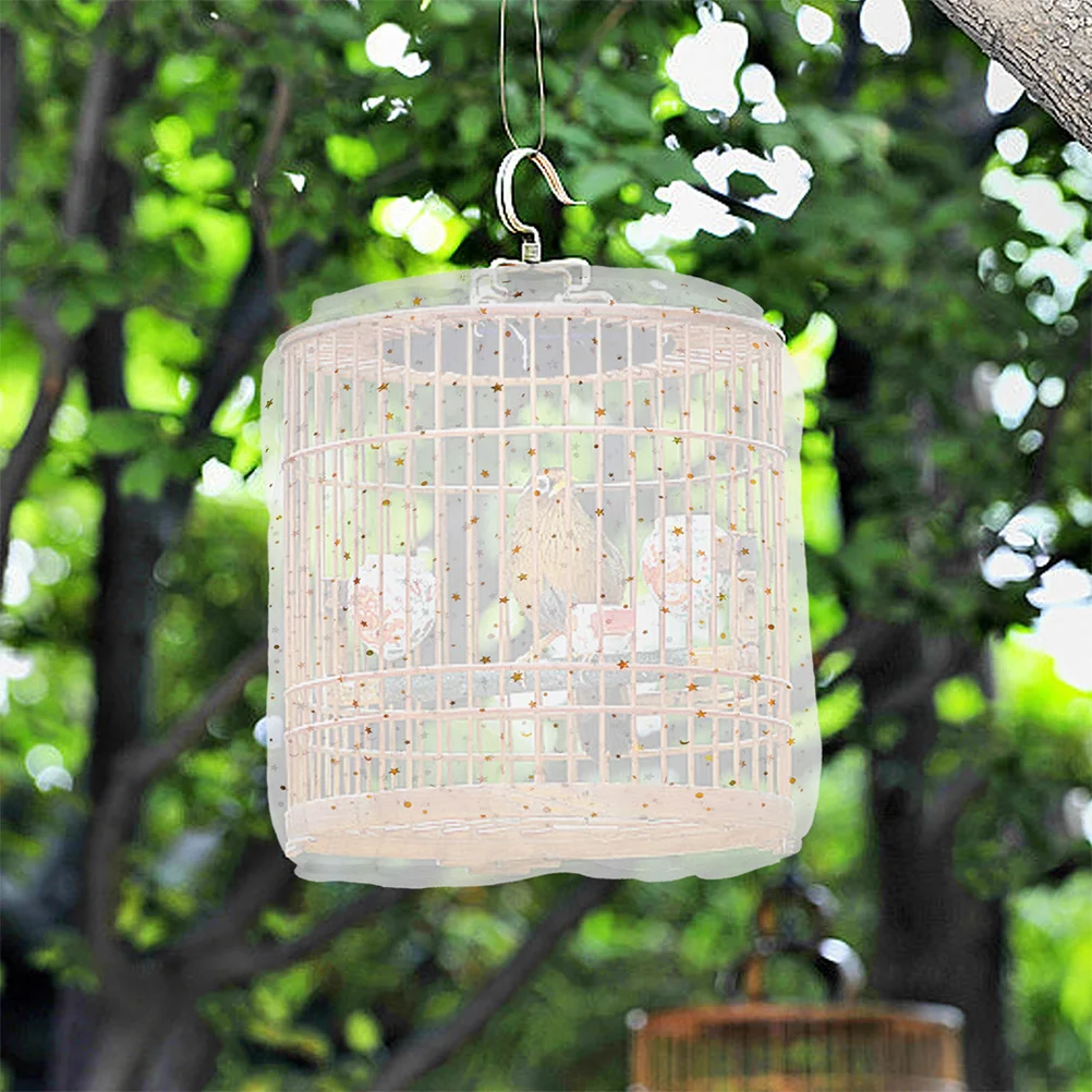 

2Pcs Polyester Bird Cage Cover Mesh Netting Parrot Accessories Breathable Fabric Easy Clean Practical Bird Cage Cover
