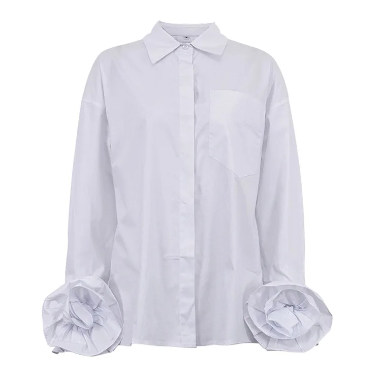 Csa Floral de manga larga para mujer, csa blanca con cuello para ir al trabajo, cárdigan abierto versátil, Top hoado ...
