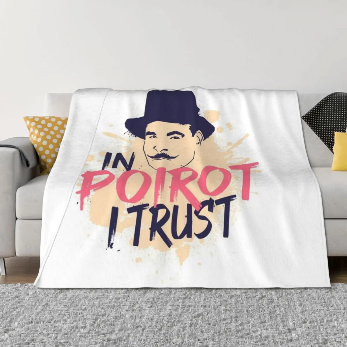 

Hercule Poirot Throw Blanket Bed covers manga valentine gift ideas Flannels Blankets