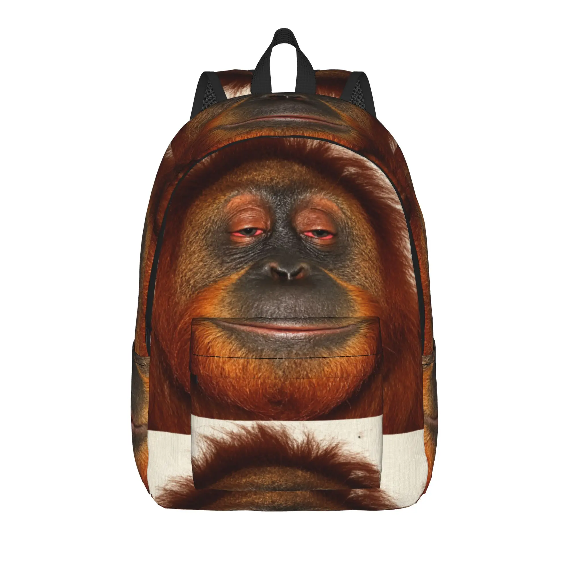 Orangutan Smiling Face Backpack  Outdoor Backpacks Female Designer Pattern School Bags Kawaii Rucksack
