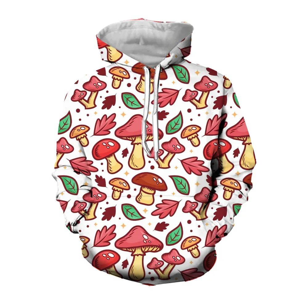 

Jumeast 3D Mushroom Plant Printed Floral Graphic Hoodies Cottagecore Long Sleeve Hoody Oversized Young Man Clothes Streetwear