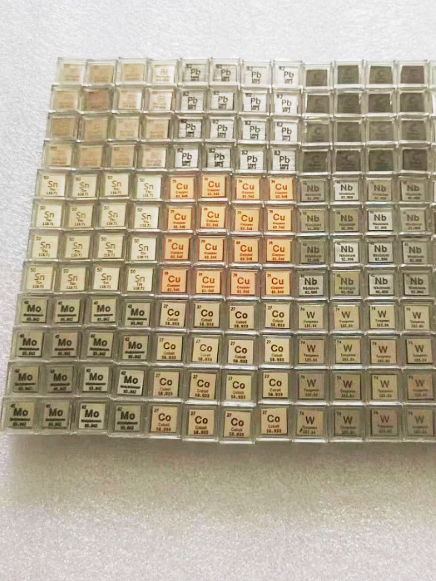 Chemistry Whole Set 1cm Periodic Table Elements Block Collection Bismuth Gold Osmium Rhenium Cubic Gift and Souvenirs