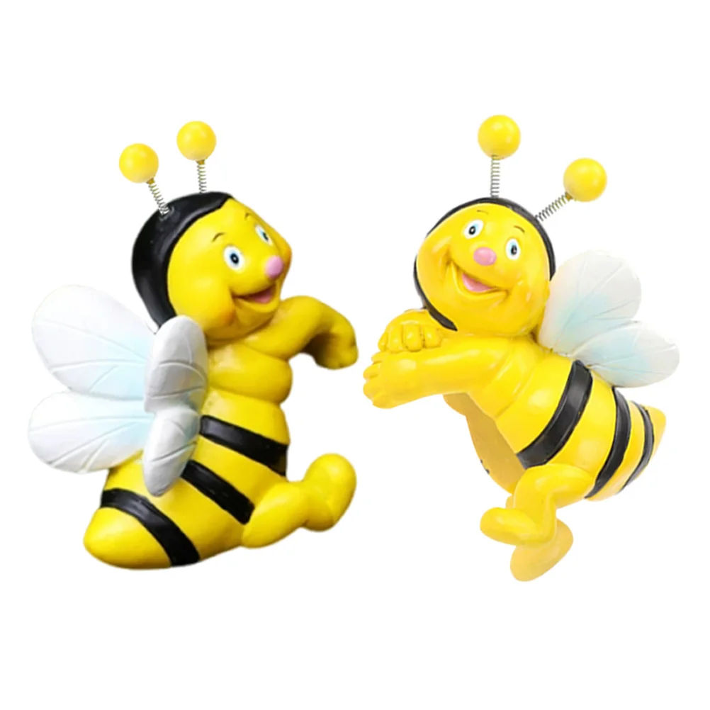 

2Pair Bee Hanging Decorations Resin Climbing Plant Pot Statue for Balcony Garden Fence Patio Lawn Yard Ornaments