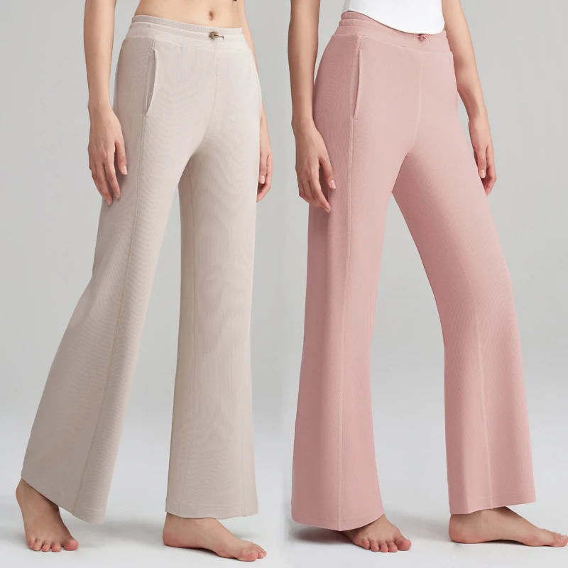 

Women's High Waisted Sweat Pants Quick Dry Wide Leg Pants Casual Straight Pants with Pockets