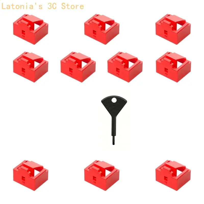 10Pcs RJ45 Connectors Networking Port Blockers With Exclusive For Networking Devices X3UB