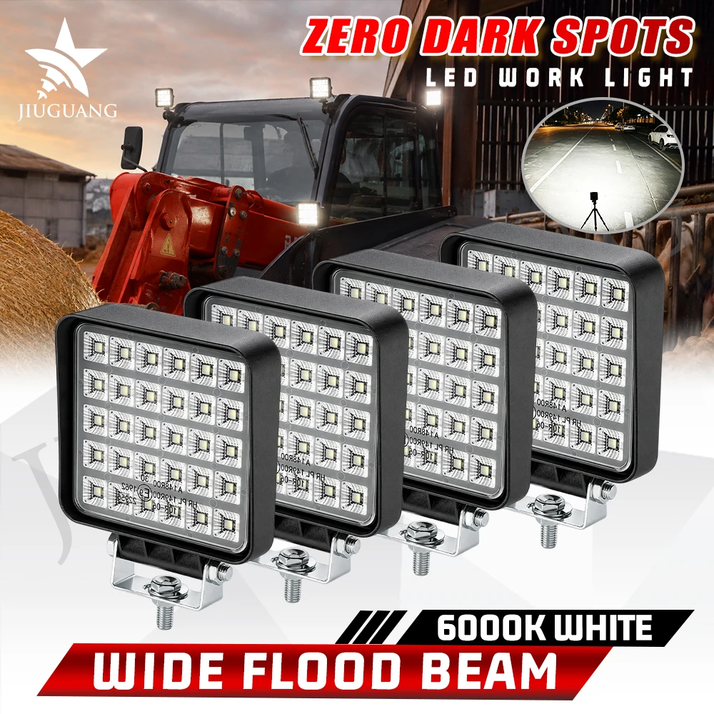 HL 30W High Brightness LED Flood Light 4inch Square Work Light IP68 for Excavator Arm Truck Modified Headlight off-road use