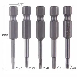 5Pcs S2 Alloy Steel Triangular Screw Bits Magnetic Screwdriver Bit Anti Slip Triangle Screw Head 1.8/2/2.3/2.7/3mm Dropshipping