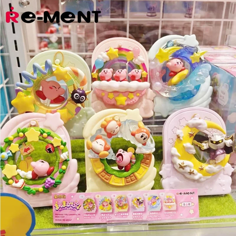 

Re-Ment Kirby Manmaru Loop Blind Box Collectible Anime Decorative Figure Round Wreath Desktop Hanging Ornament Toy For Game Fans