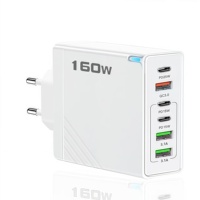 160W 200W 6 Port USB C Charger Super Fast Charging PD3.0 USB C Type C Mobile Phone Charger For iPhone 16 16E Samsung Xiaomi ipad