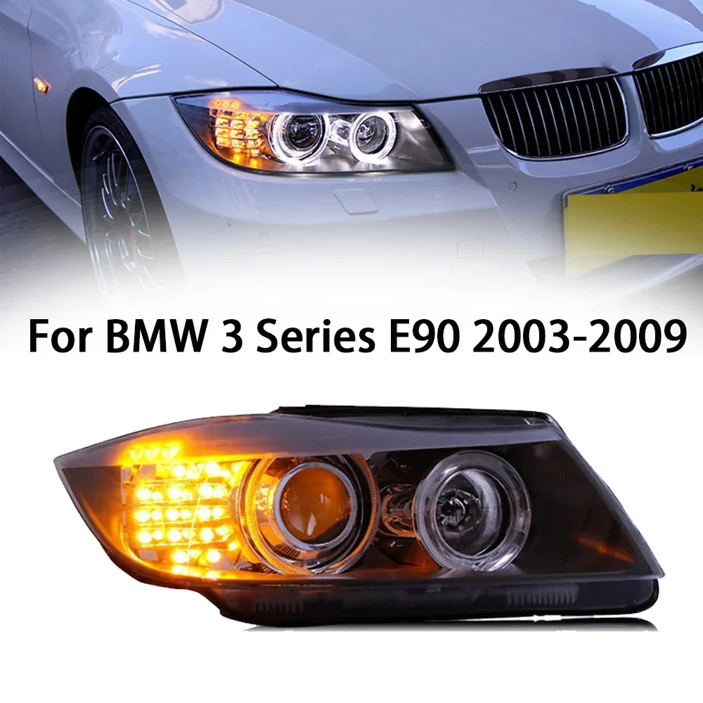 

Car Accessories for BMW E90 Headlamp 318i 320i 325i Headlight LED 03-09 Front Light Angel Eyes for 318 320 325 Bi Xenon Lens HID