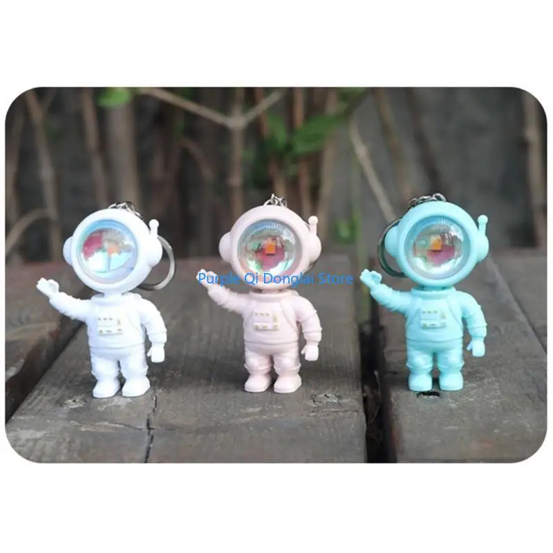 L21E Cartoon Astronaut Keychain Spaceman Sunset Projector Light Keychain
