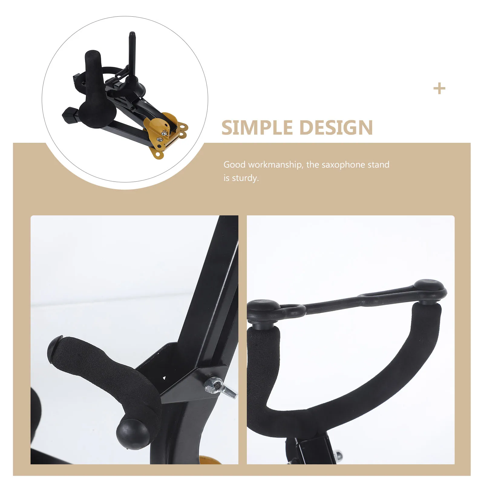 

Saxophone Stand Foldable Holder for Alto Tenor Clarinet Sturdy Rack Portable Lightweight Bracket Durable Floor Table Use
