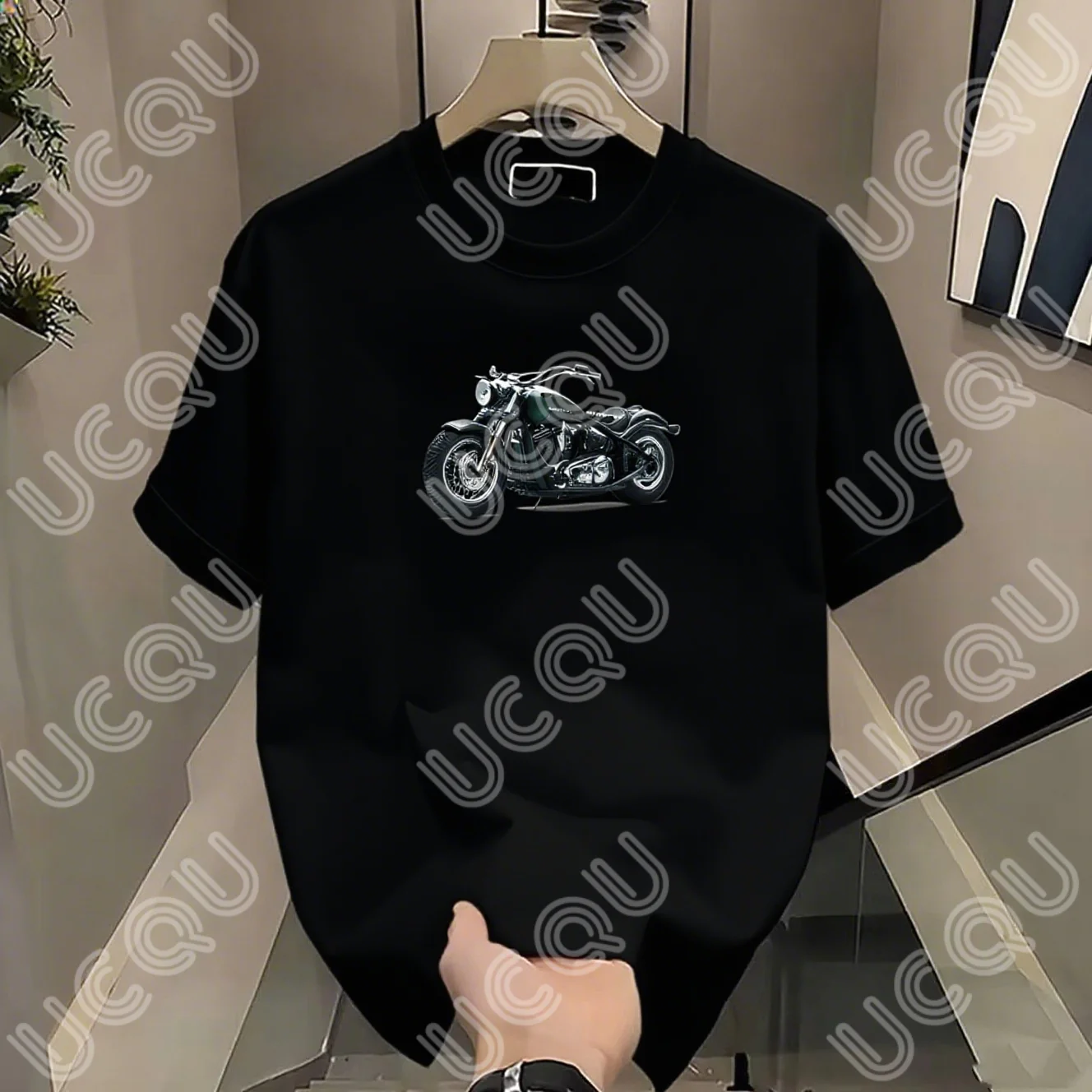 

Мужская черная футболка с коротким рукавом, крутая мотоциклетная футболка с графическим принтом, повседневная свободная посадка, летняя мода, уличная одежда, стиль