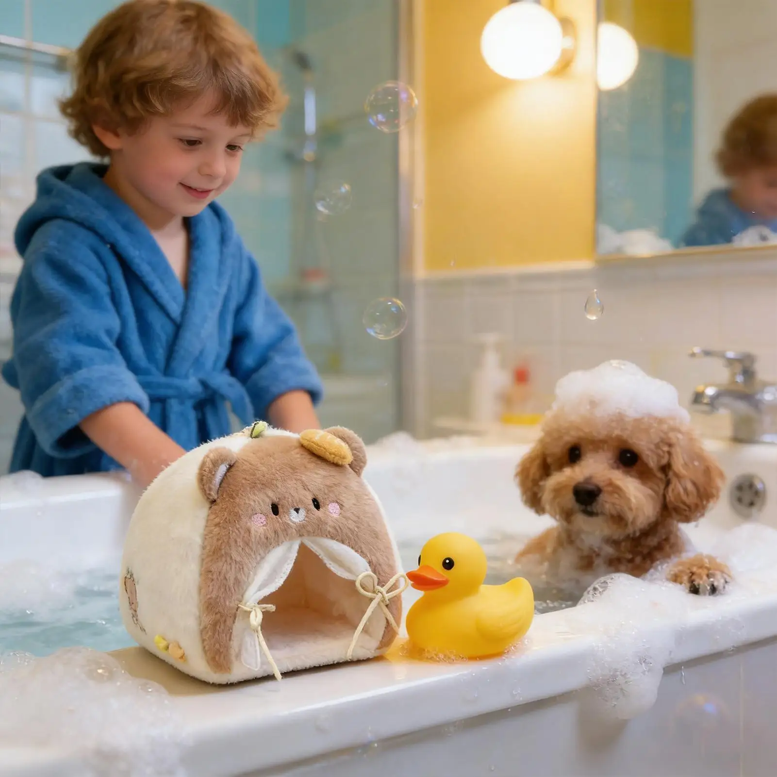 سرير للدمى أثاث مصغر Playset دمية خيمة سرير لغرفة المعيشة المنزل اللعب الخيالي الحيوانات المحشوة سطح المكتب الداخلي #3