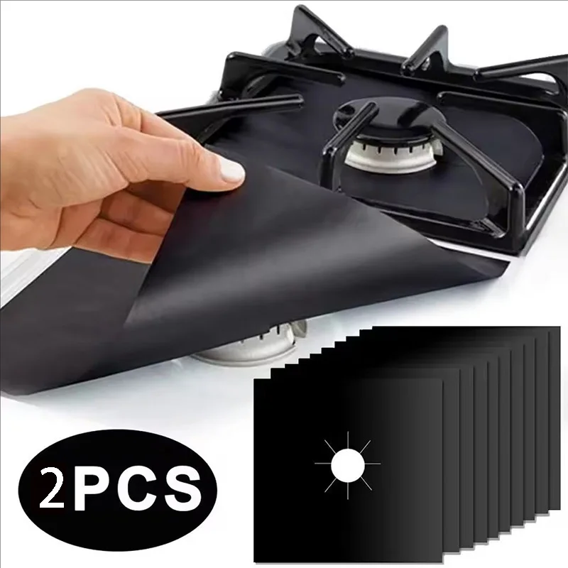 2/4/8Pcs Gas Stove Protector Cooker Lid Liner Cleaning Pad For Kitchen Cookware Accessories Piece Reusable Boiler Hood Protectiv view 3