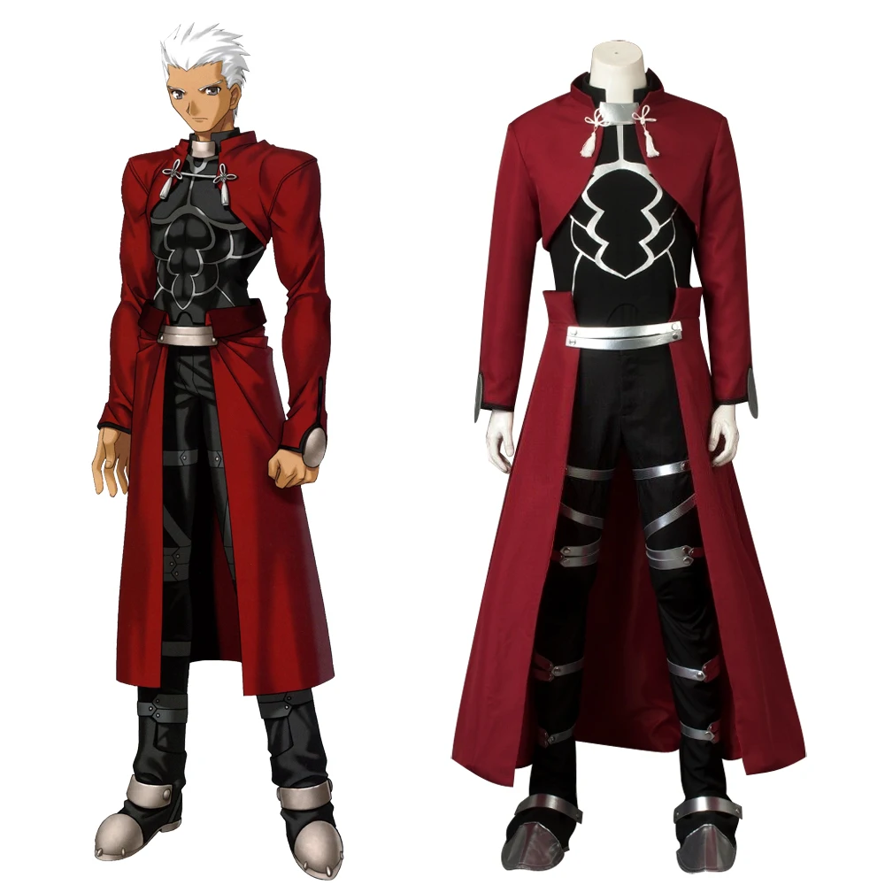 IN STOCK Fate/stay night EMIYA Archer Cosplay Costume Red Plain Mystic Code Uniform Outfit