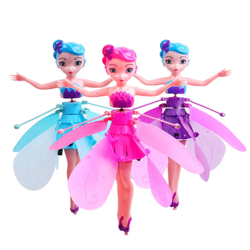 Induction Fairy Girl Children Induction Aircraft Flying Spinning Elf Girl Toy Aircraft Resistant To Falling Multiple Colors