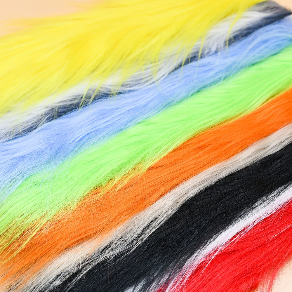 1Pc Künstliche Hand Handwerk Pelz Lange Haarige Synthetische Faser Streamer für Forelle Angeln Lockt Fliegen Binden Material Handwerk liefert