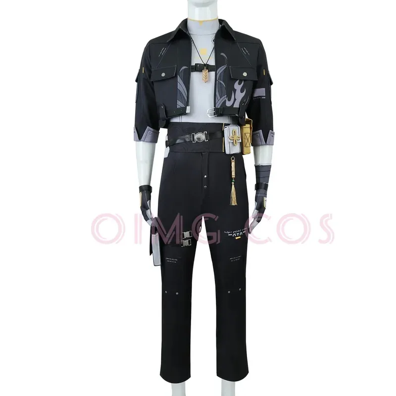 CyDrifter تأثيري حلي Wuthering موجات كرنفال موحدة شعر مستعار أنيمي هالوين ازياء الرجال لعبة شخصية وتتسابق