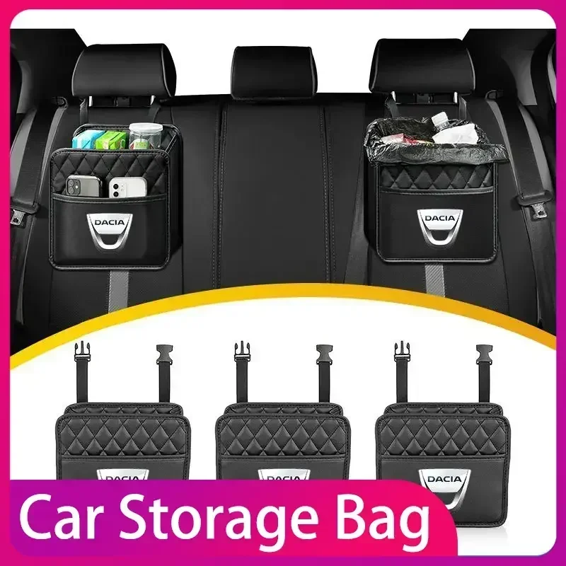

Car Backseat Multifunction Leather Hanging Storage Bag Interior Accessories For Dacia Duster Logan Sandero Car Accessories