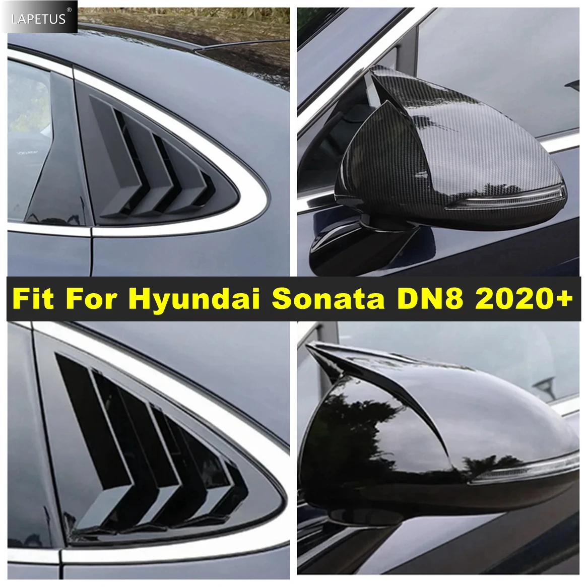 

Rear Window Louver Shutter Side Vent / Rearview Mirror Wing Case Cover Trim For Hyundai Sonata DN8 2020 - 2023 Car Accessories