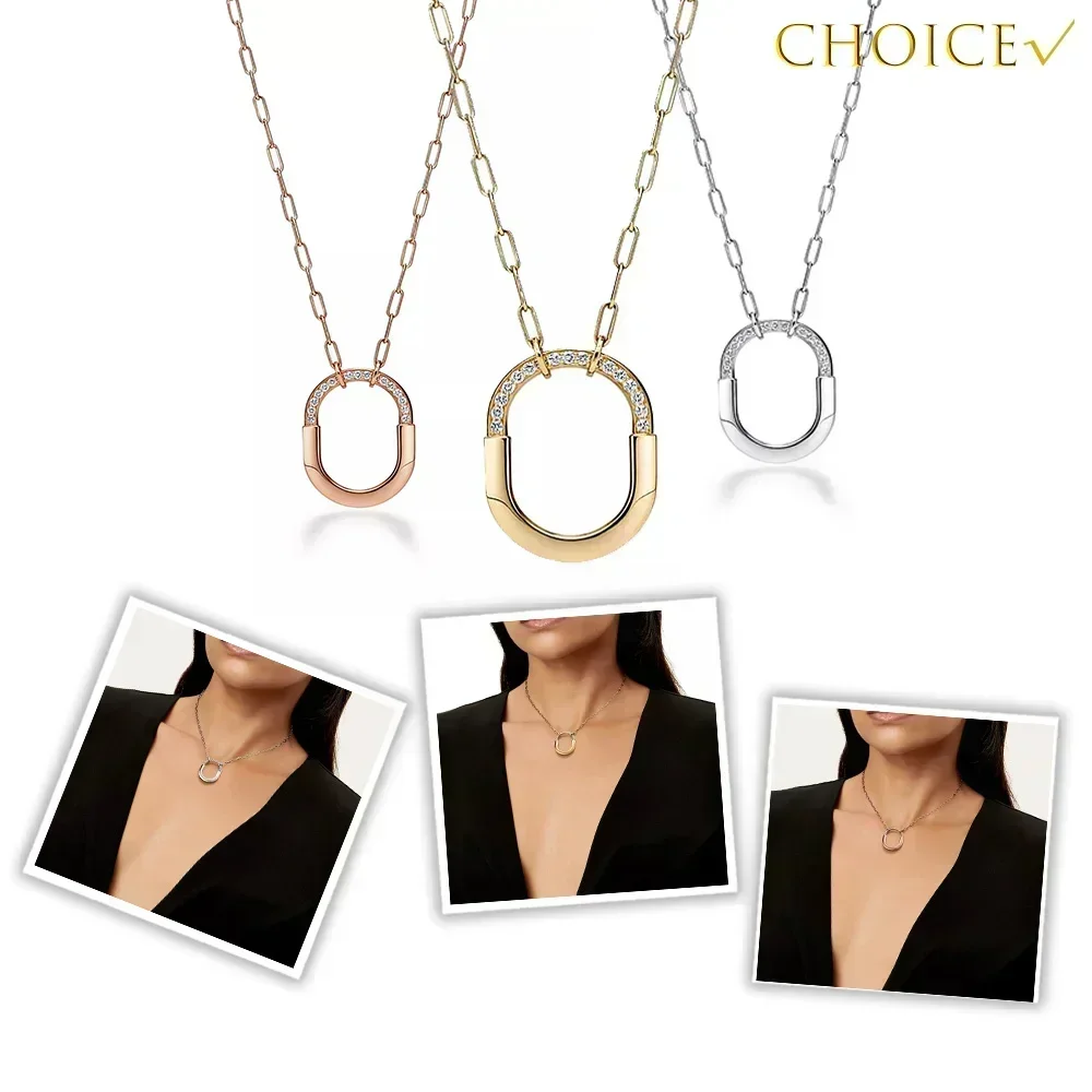 

Pure Silver S925 Classic Style Luxurious Fashion Charm LOCK Series Lock Type Women's Necklace