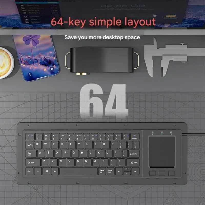 

Industrial Waterproof 64Key Keyboards Featuring Integrated Touchpads for Automation Control Systems