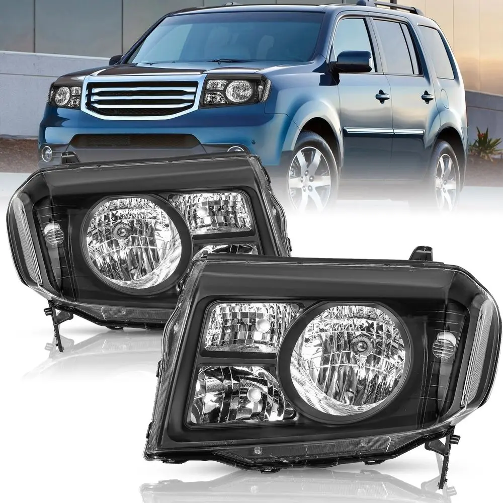 

Фара в сборе для Honda Pilot 2009-2011 [Галогенная модель] Черная с прозрачными элементами (левая и правая)